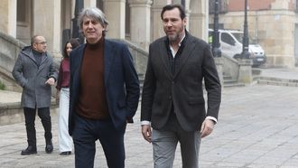 Carlos Mart&iacute;nez, candidato socialista a las elecciones de Castilla y Le&oacute;n, y el ministro de Transportes, &Oacute;scar Puente, en Soria.