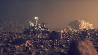 Imagen del rover explorando la superficie de Marte