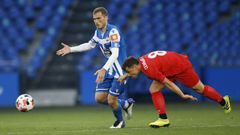 �lex Berganti�os, durante el partido contra el Marino