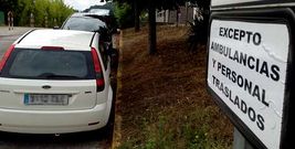 Durante la ma�ana de ayer, coches particulares ocuparon el espacio de las ambulancias. 