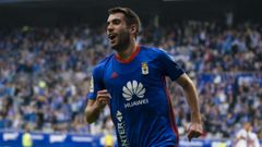 Diegui celebra su gol frente al Huesca