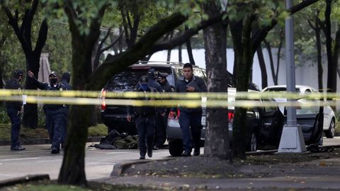La zona del ataque al convoy oficial fue acordonada 