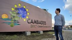 Descubren el cartel luminoso de Cambados Ciudad Europea del Vino 2017