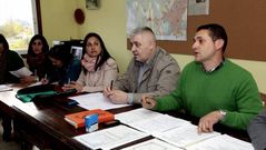 Parte de la directiva de la entidad, en la asamblea del domingo