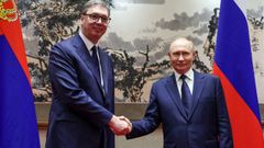 El presidente de Rusia junto al de Serbia