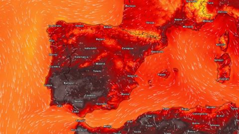 Mapa con el pron�stico de temperaturas