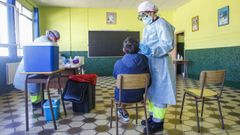Cribado en el colegio ferrolano Tirso de Molina la semana pasada