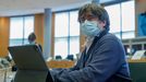 Carles Puigdemont, en el Parlamento Europeo en Bruselas, a su vuelta a B�lgica tras el arresto en Cerde�a