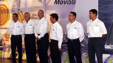 Juan Carlos I en la presentacin de la regata Sardina Cup en Sanxenxo, ao 2000