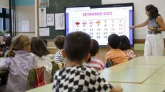 Imagen de archivo del primer d�a de clase este curso en el CEIP Quiroga Palacios, en Santiago