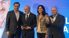 P�rez A��n, acompa�ado de Diego Calvo, Paula Prado y Miguel Tellado, en el acto de ayer