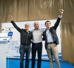 Baltar, Mor�n y Feijoo en el mitin de ayer en Ver�n. 