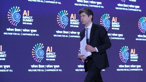 Sam Altman, consejero delegado de OpenAI, en una cumbre sobre inteligencia artificial celebrada en febrero en India.