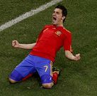 David Villa celebra el gol que le marc� a Portugal durante la Copa del Mundo de Sud�frica