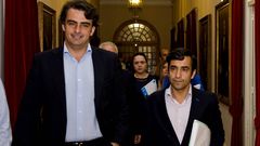 Diego Calvo y Rey Varela antes de comenzar el pleno