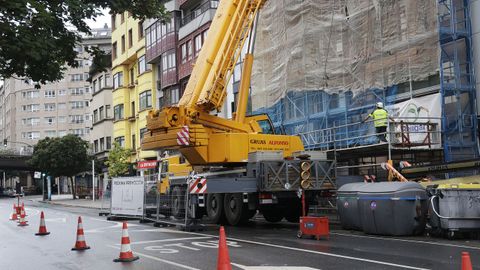Obras de demolici�n de las viviendas de los n�meros 41 y 43 de la calle Caballeros.