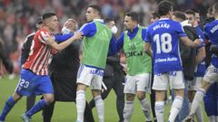 Incidentes tras el derbi asturiano de la jornada 36 de LaLiga SmartBank de f�tbol que Sporting de Gij�n y Real Oviedo jugaron hoy s�bado en El Molin�n