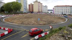 Nueva rotonda provisional que conecta Caranza y O Bert�n, con un solo carril de circulaci�n.