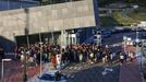 Protesta en la estacin de A Gudia en contra de la supresin de paradas del AVE.