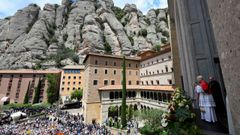 Le�n XIV, en una imagen de visita a la abad�a de Montserrat este mi�rcoles