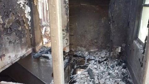 Interior de la Casa de Vila, que ardió en Mugardos