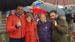 Adri�n Barb�n, Mar�a Luisa Carcedo y Gloria Mu�oz en la manifestaci�n del 1 de Mayo en Mieres