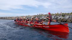 Los remeros, entrenando en Orio