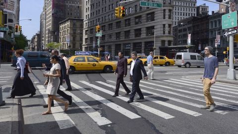 El alcalde de Pontevedra, Fern�ndez Lores, en el a�o 2015 el Nueva York, donde recogi� un premio