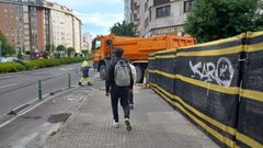 Lugar en el que choc� la moto contra un cami�n