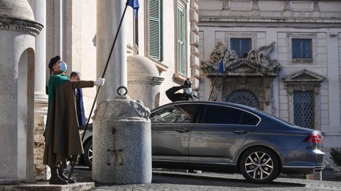 Conte llega al Palacio del Quirinale para presentar su dimisi�n al presidente de la Rep�blica, Sergio Mattarella