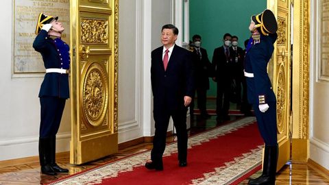 Xi Jinping, durante su reunin con Vladimir Putin esta semana en el Kremlin.