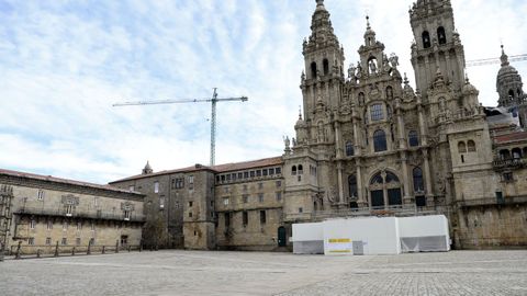 Imagen de archivo de la plaza del Obradoiro vac�a en el 2020.