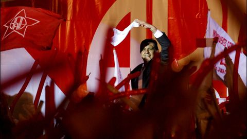 Alan Garc�a, durante su victoria en las elecciones del 2006 que lo llev� de nuevo a la presidencia