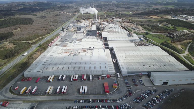 Vista area general de la fbrica de Finsa en Santiago