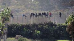 Inmigrantes en la valle de Melilla en el a�o 2018
