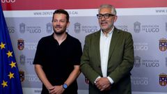 Fran Abelleira e Miguel Fern�ndez, de esquerda a dereita, presentaron este luns o programa