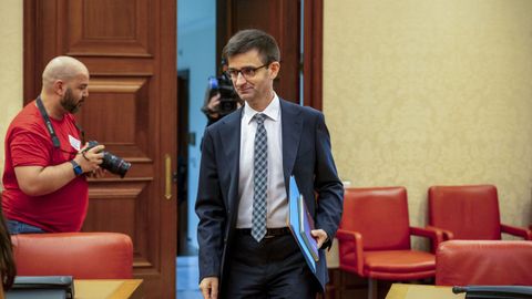 El candidato a consejero de RTVE Jos� Pablo L�pez S�nchez, el pasado martes ante la Comisi�n Consultiva de Nombramientos en el Congreso de los Diputados