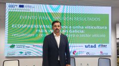 Alfonso Ribas �lvarez, director da �rea de Innovaci�n e Investigaci�n da Fundaci�n Juana de Vega, durante a presentaci�n do proyecto Ecospherewines no CICA.