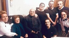 El matrimonio, con sus seis hijos
