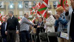El lehendakari vasco I�igo Urkullu y el presidente del PNV Andoni Ortuzar, en los actos de la jornada