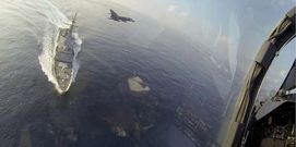 Imagen de la F-101 tomada desde un helic�ptero franc�s.