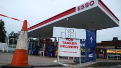 Una de las gasolineras que a�n permanecen cerradas, en Londres