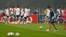 �ltimo entrenamiento de la selecci�n argentina antes de la final contra Espa�a.
