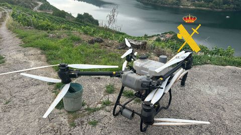 Dron intervido pola Garda Civil na Ribeira Sacra.