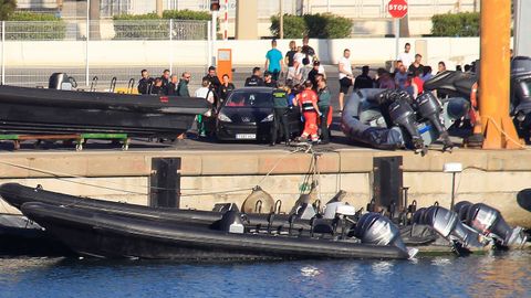 Lancha neum�tica semirr�gida que ha arrollado a una barca de recreo