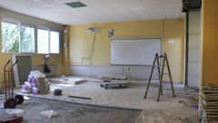 Una de las aulas que est�n en obras en el IES A Xunqueira II de Pontevedra