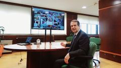 Abel Caballero, antes de la videoconferencia con Pedro S�nchez y la FEMP.