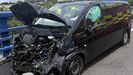 Estado en el que qued� la furgoneta tras el accidente