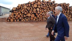 El conselleiro de Econom�a, junto a Valeriano G�mez, gerente de Maderas G�mez