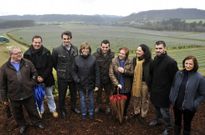 Mato, en el centro, con Quintana, Rodr�guez, Calvo, Cribeiro o Calv�n, ayer en la plantaci�n. 